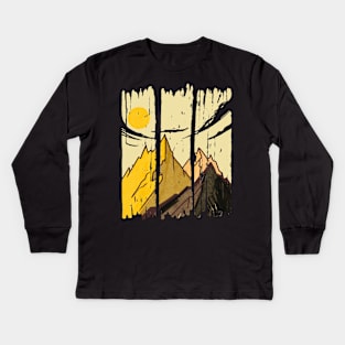 Mountain Sunset Kids Long Sleeve T-Shirt